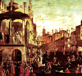 Miracolo della reliquia della Croce al Ponte di Rialto di Vittore Carpaccio (1494)