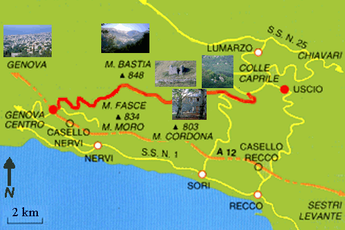 Cartina della strada del Fasce